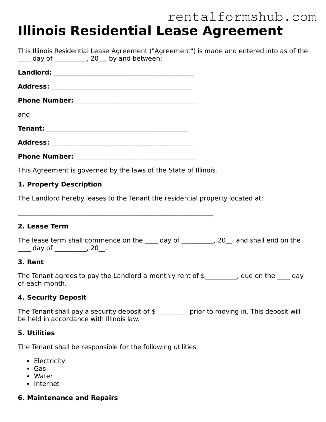 Official Illinois Residential Lease Agreement Template