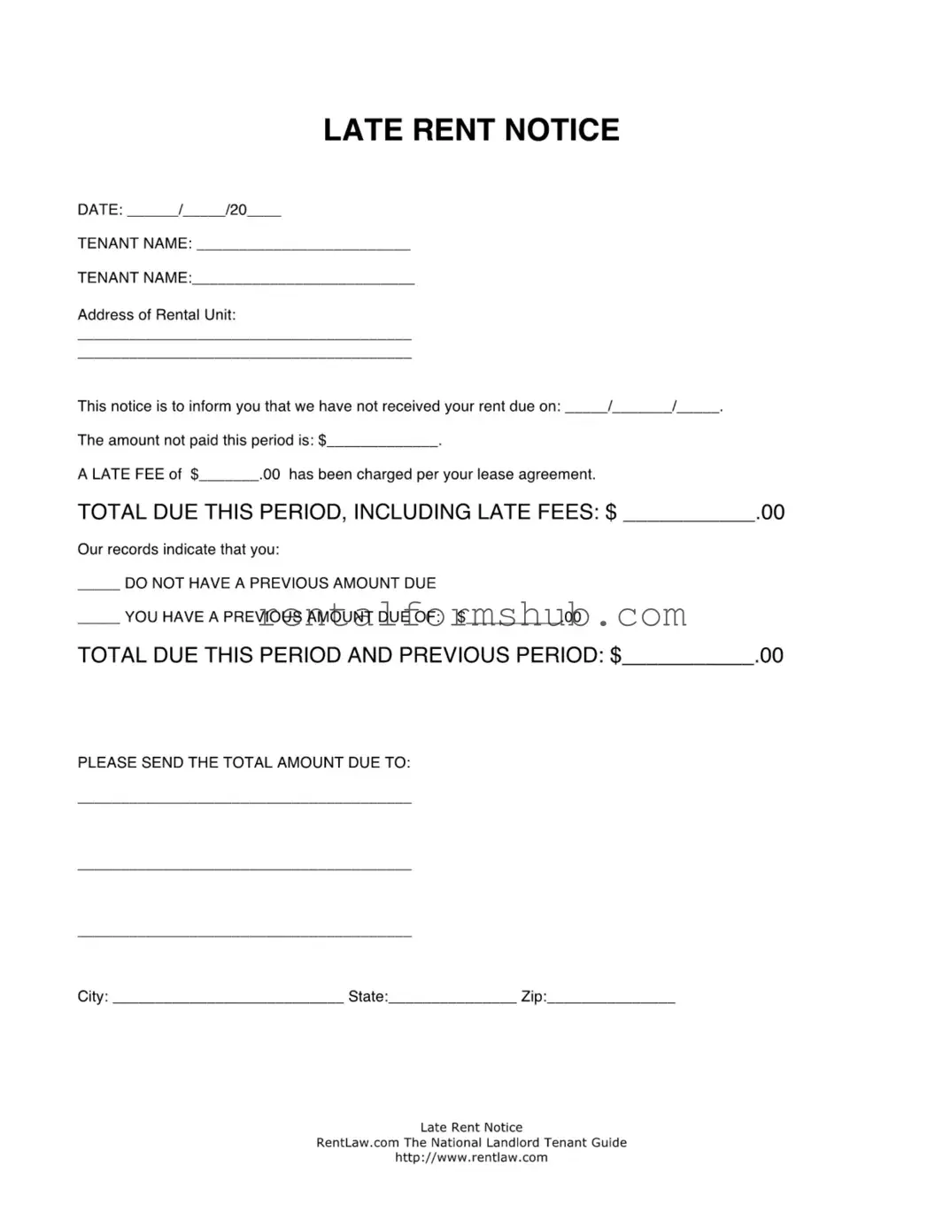 Fill Out a Valid Late Rent Letter Form