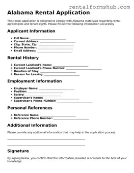 Official Alabama Rental Application Template