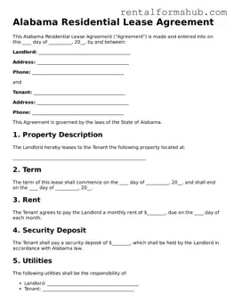 Official Alabama Lease Agreement Template