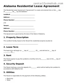 Official Alabama Residential Lease Agreement Template