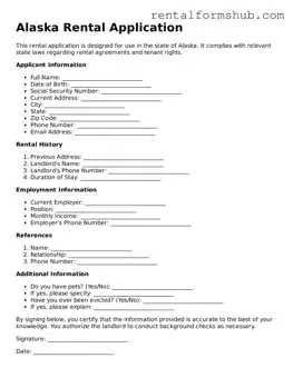 Official Alaska Rental Application Template