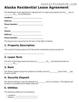 Official Alaska Residential Lease Agreement Template