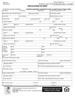 Fill Out a Valid Caa Application Rent Form