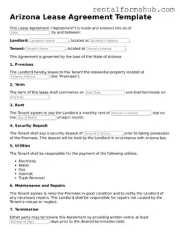 Official Arizona Lease Agreement Template