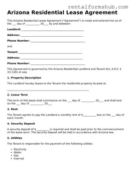 Official Arizona Residential Lease Agreement Template