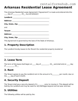 Official Arkansas Residential Lease Agreement Template