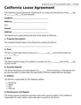 Official California Lease Agreement Template