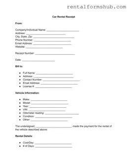 Fill Out a Valid Car Rental Receipt Form