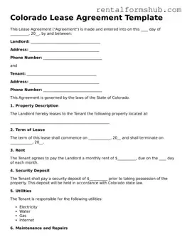 Official Colorado Lease Agreement Template