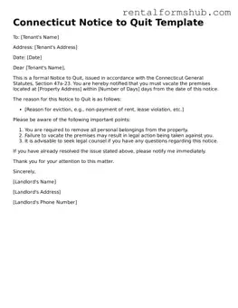 Official Connecticut Notice to Quit Template