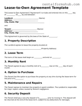 Blank Lease-to-Own Agreement Template