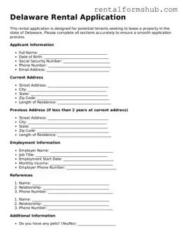 Official Delaware Rental Application Template