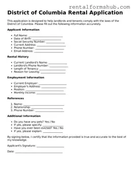 Official District of Columbia Rental Application Template