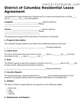 Official District of Columbia Residential Lease Agreement Template