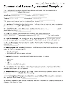 Blank Commercial Lease Agreement Template