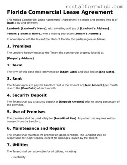 Official Florida Commercial Lease Agreement Template