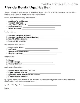 Official Florida Rental Application Template