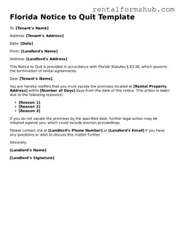Official Florida Notice to Quit Template
