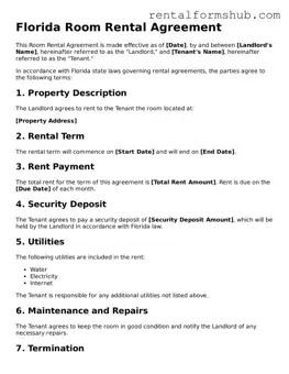 Official Florida Room Rental Agreement Template
