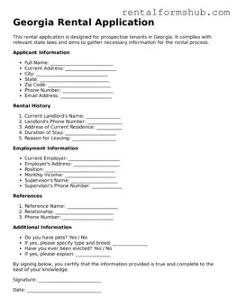 Official Georgia Rental Application Template