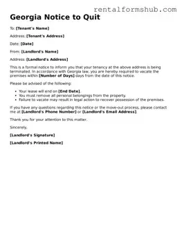 Official Georgia Notice to Quit Template