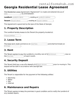 Official Georgia Residential Lease Agreement Template