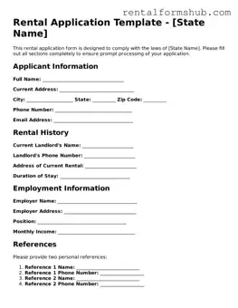 Blank Rental Application Template