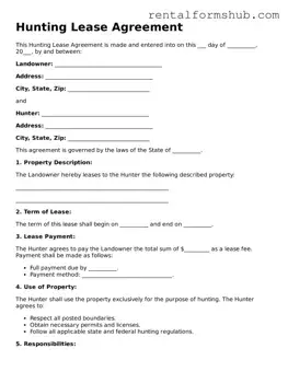 Blank Hunting Lease Agreement Template