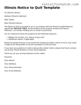 Official Illinois Notice to Quit Template