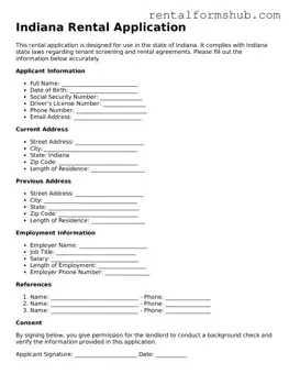 Official Indiana Rental Application Template