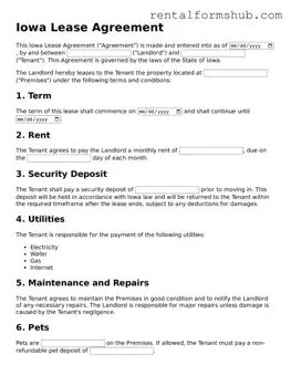 Official Iowa Lease Agreement Template