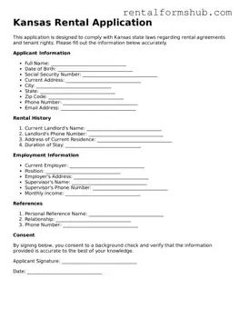 Official Kansas Rental Application Template