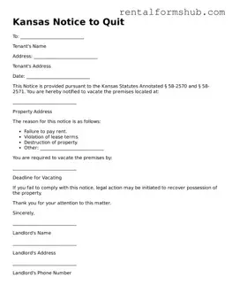Official Kansas Notice to Quit Template