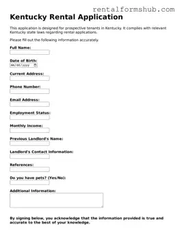 Official Kentucky Rental Application Template