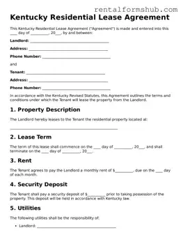 Official Kentucky Residential Lease Agreement Template