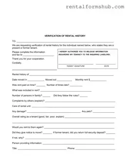 Fill Out a Valid Verification Rental Form