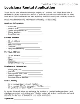 Official Louisiana Rental Application Template