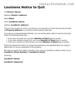 Official Louisiana Notice to Quit Template
