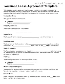 Official Louisiana Lease Agreement Template
