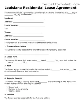 Official Louisiana Residential Lease Agreement Template