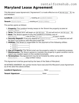 Official Maryland Lease Agreement Template