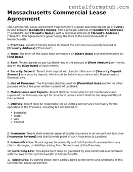 Official Massachusetts Commercial Lease Agreement Template