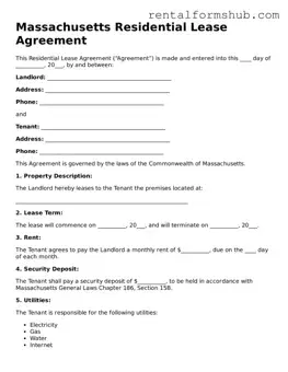 Official Massachusetts Residential Lease Agreement Template