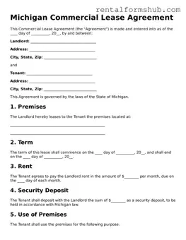 Official Michigan Commercial Lease Agreement Template