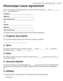 Official Mississippi Lease Agreement Template