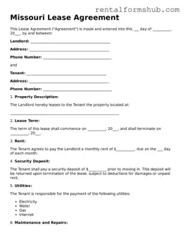 Official Missouri Lease Agreement Template