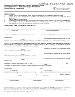 Fill Out a Valid Florida Realtors Residential Lease Form