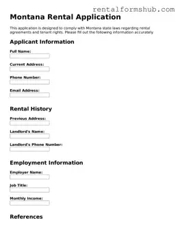 Official Montana Rental Application Template