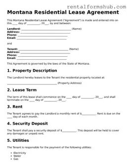 Official Montana Residential Lease Agreement Template
